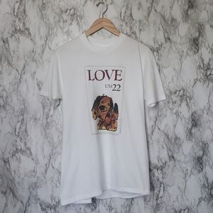 Hanes US postal love with dog tshirt